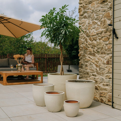 Doniczka ceramiczna LANCELOT - kremowa