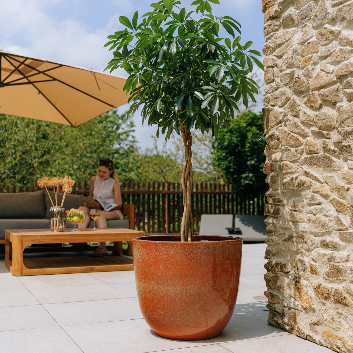 Provencelia LANCELOT Jesienny pomarańcz – premium ceramiczna doniczka, ponadczasowy design