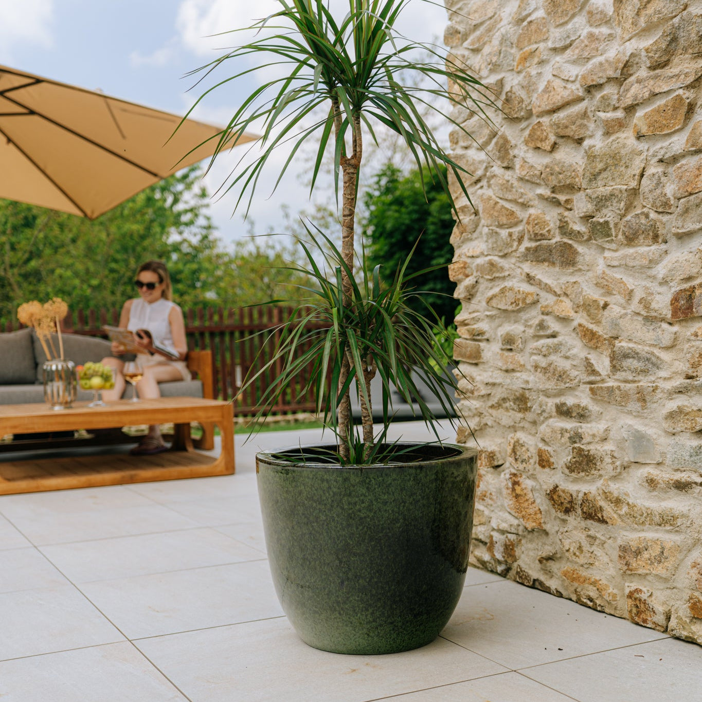 Provencelia LANCELOT Tropikalna zieleń – premium ceramiczna doniczka, ponadczasowy design