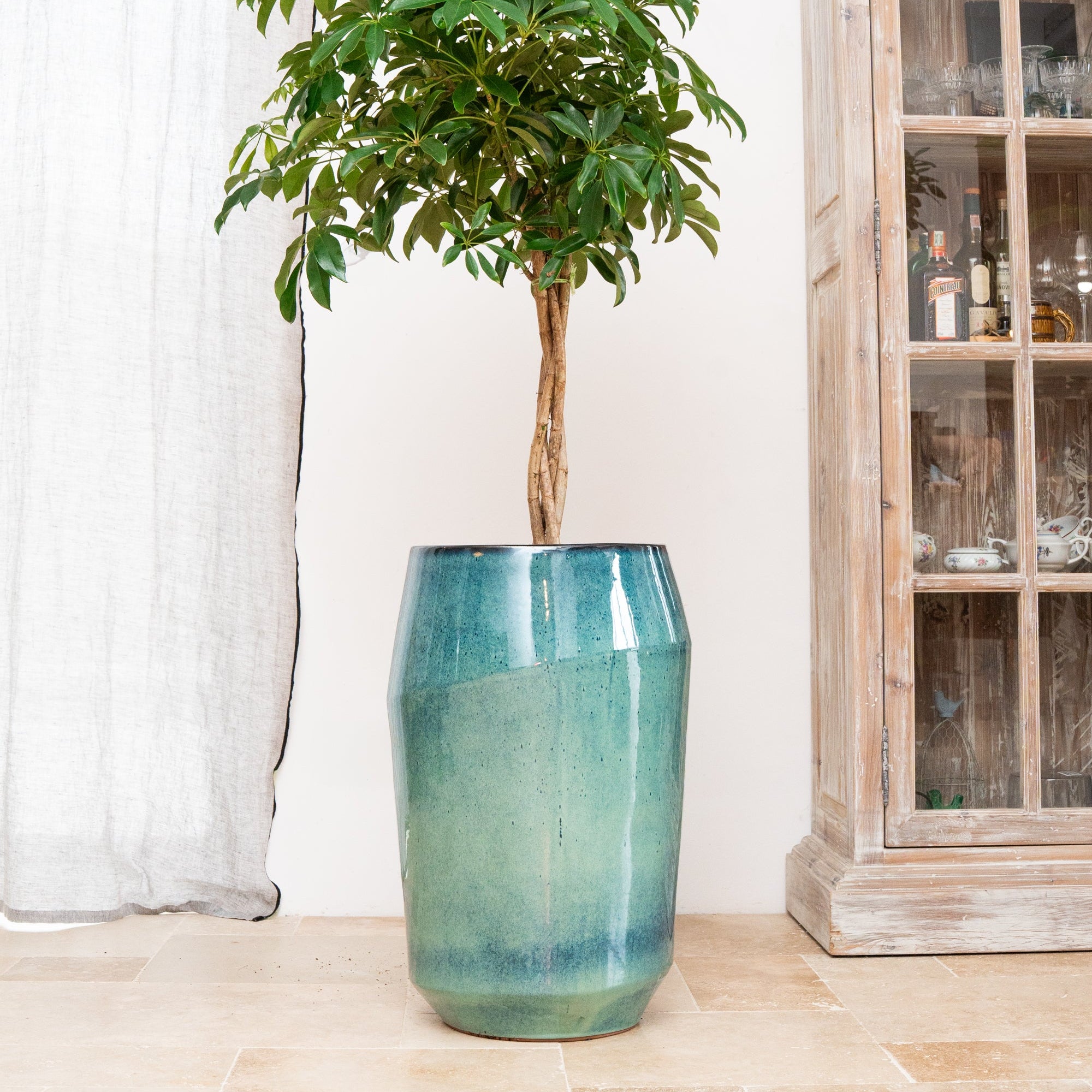 Doniczka ceramiczna Monaco - jasnoniebieska