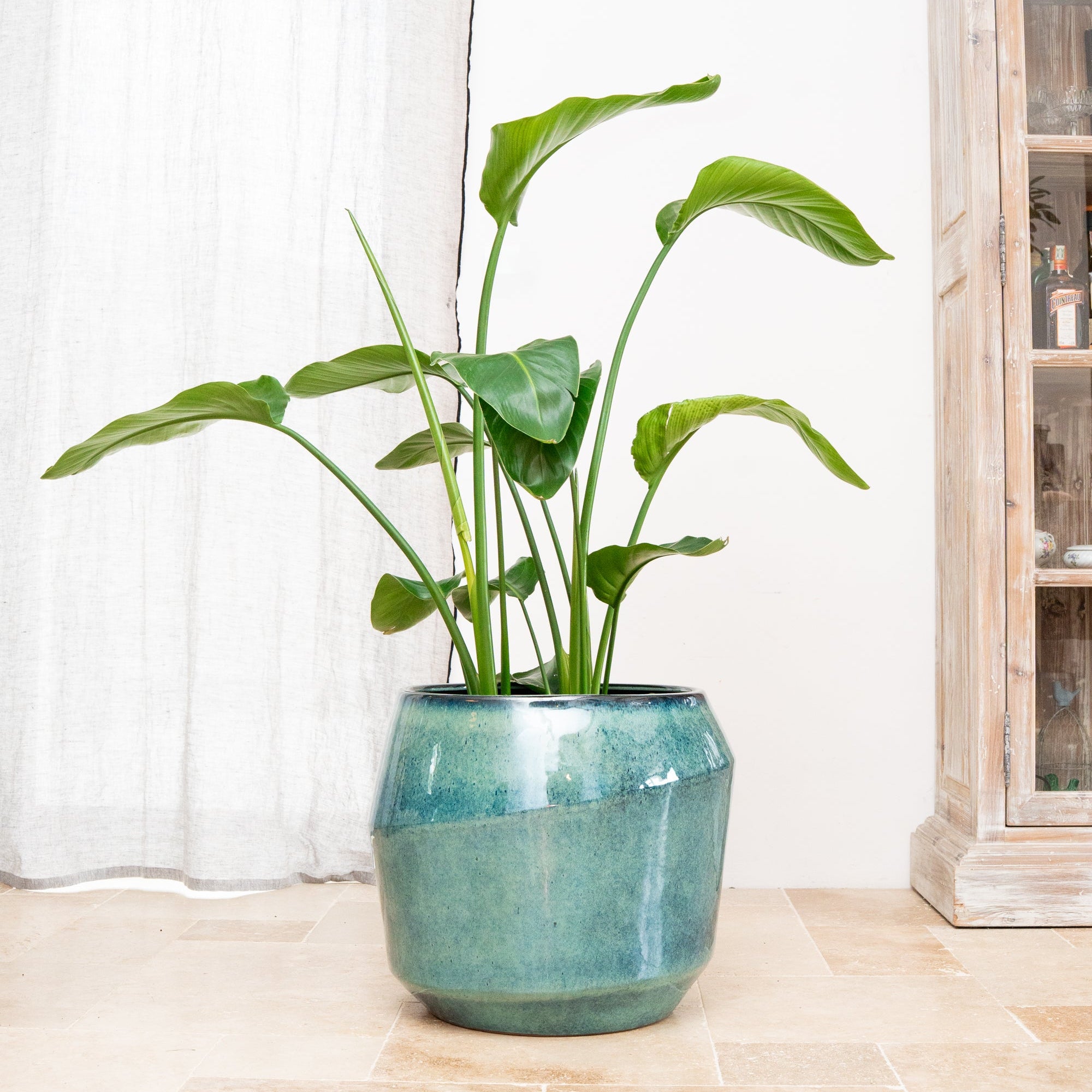 Doniczka ceramiczna Monaco - jasnoniebieska