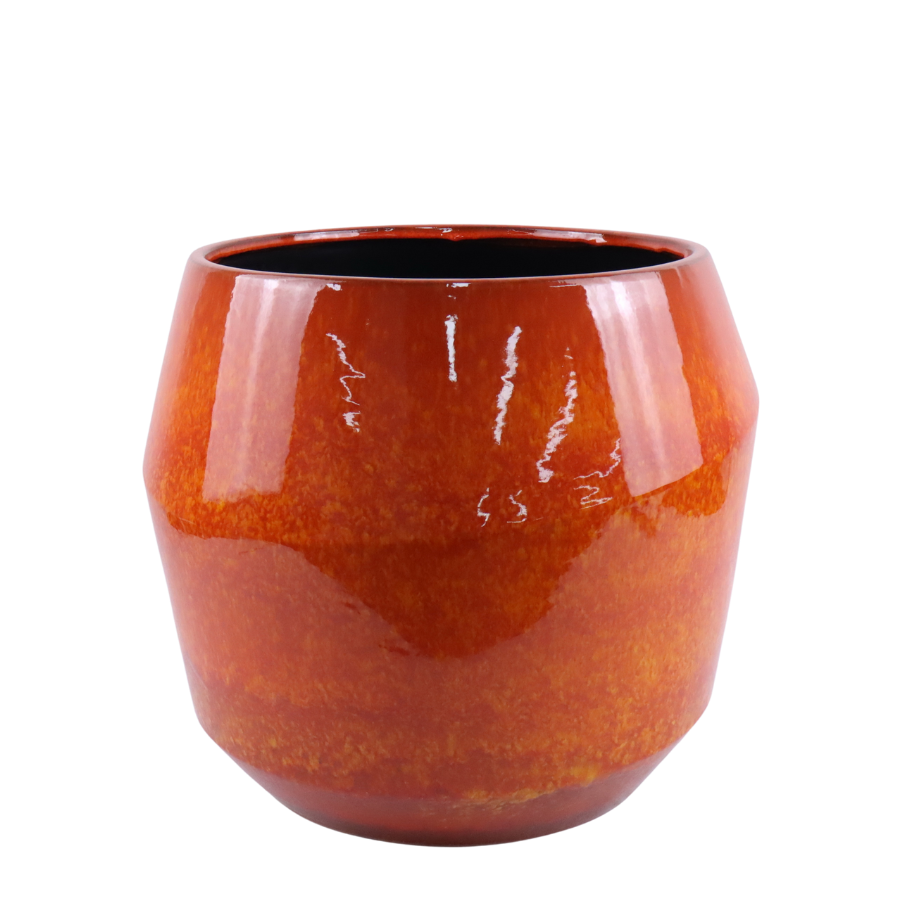 Ceramiczna doniczka Monako - Pomarańczowa