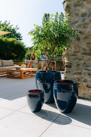 Doniczka ceramiczna Posejdon - morski błękit