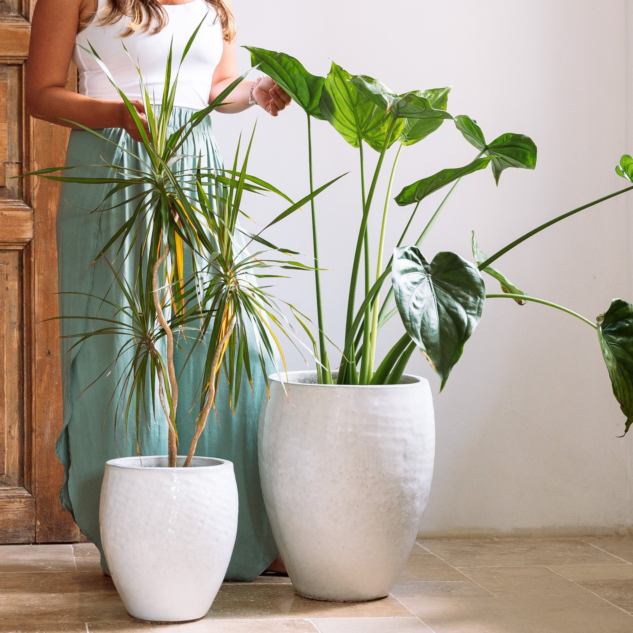 Doniczka ceramiczna Posejdon - biała