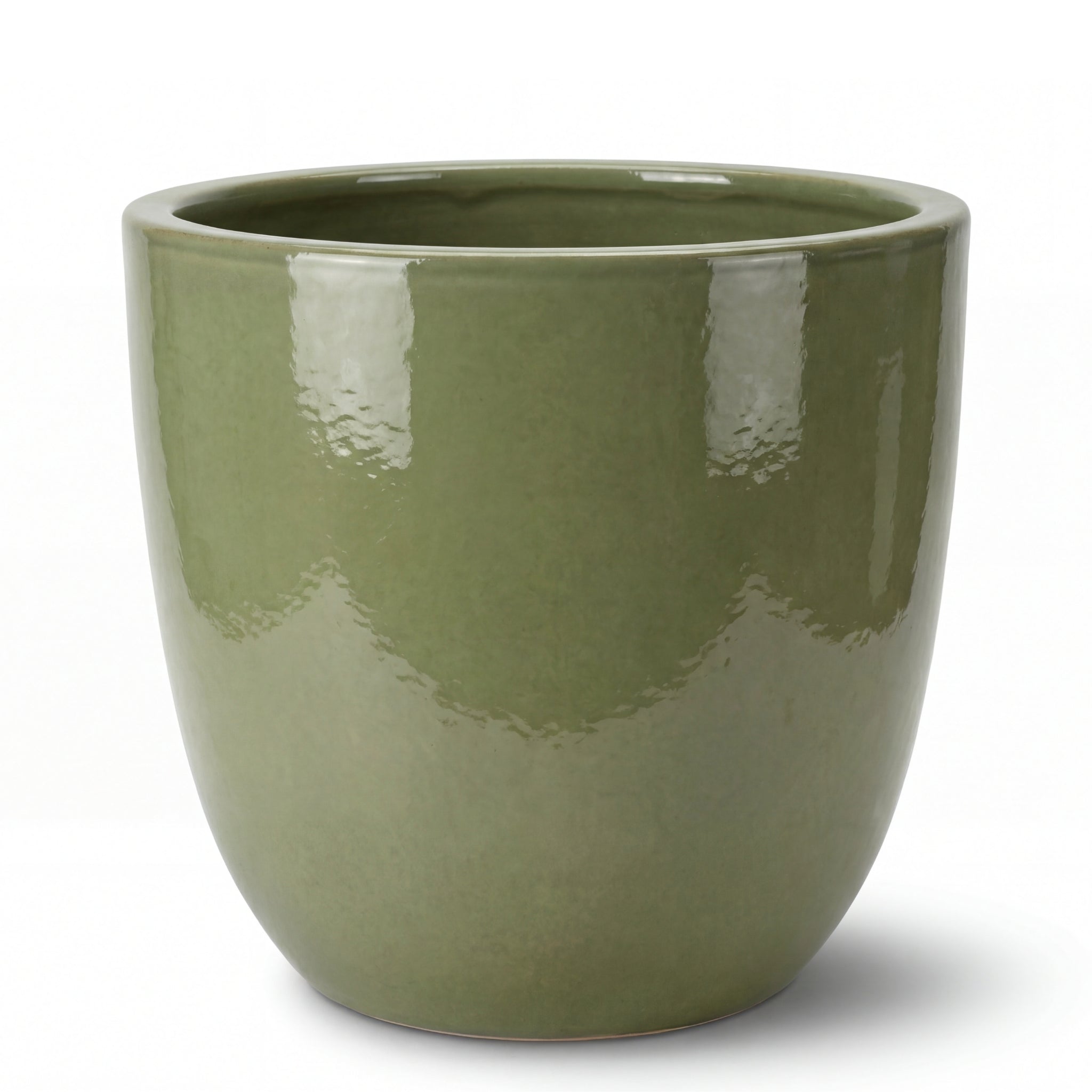 Doniczka ceramiczna LANCELOT - czarno-zielona