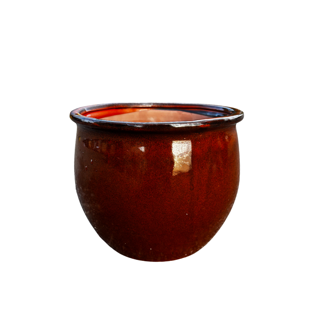 Doniczka ceramiczna Newton – Tropikalna pomarańcza, M (34 cm x 28 cm)