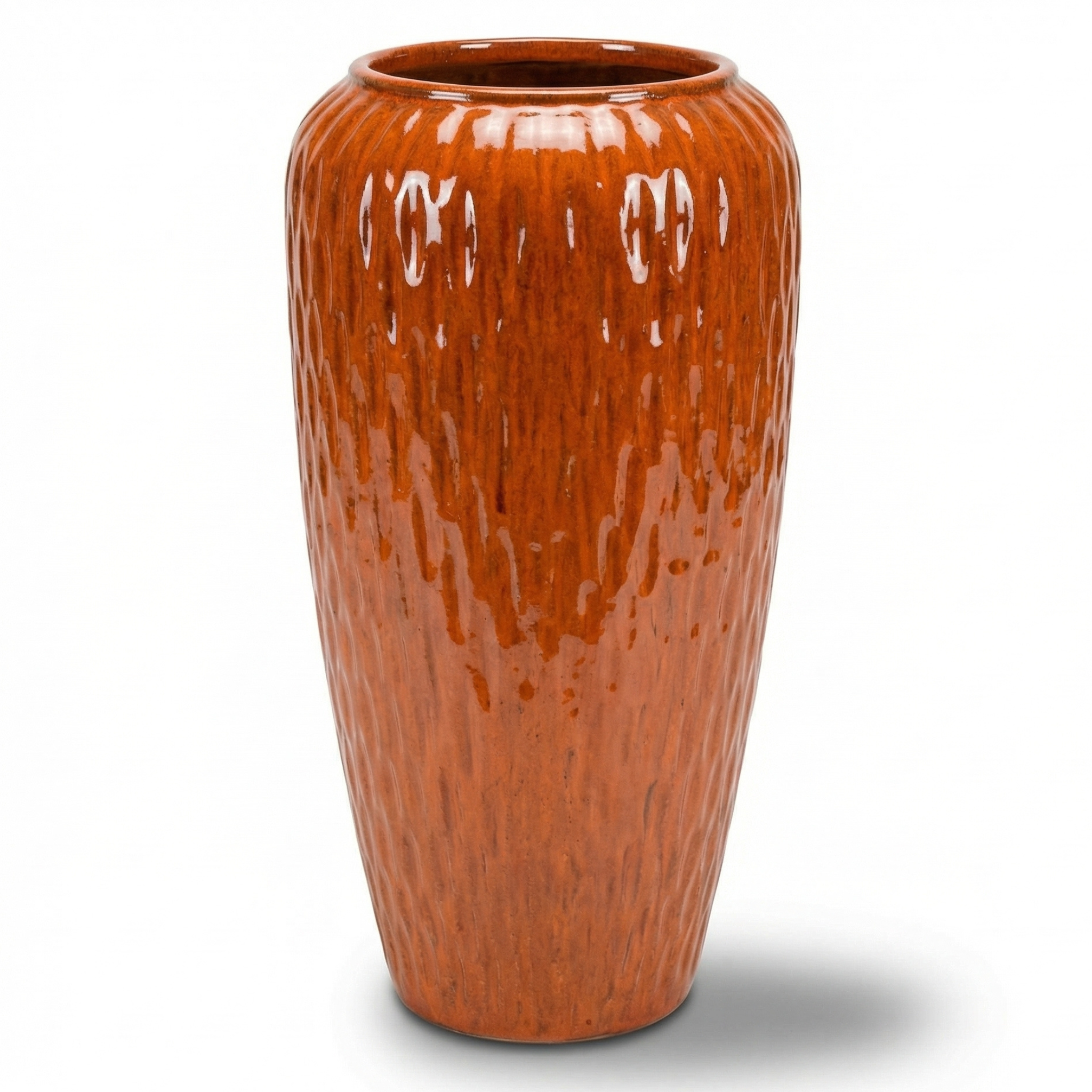 Provencelia POMPADOUR pomarańczowa — doniczka ceramiczna ręcznie wykonywana, mrozoodporna
