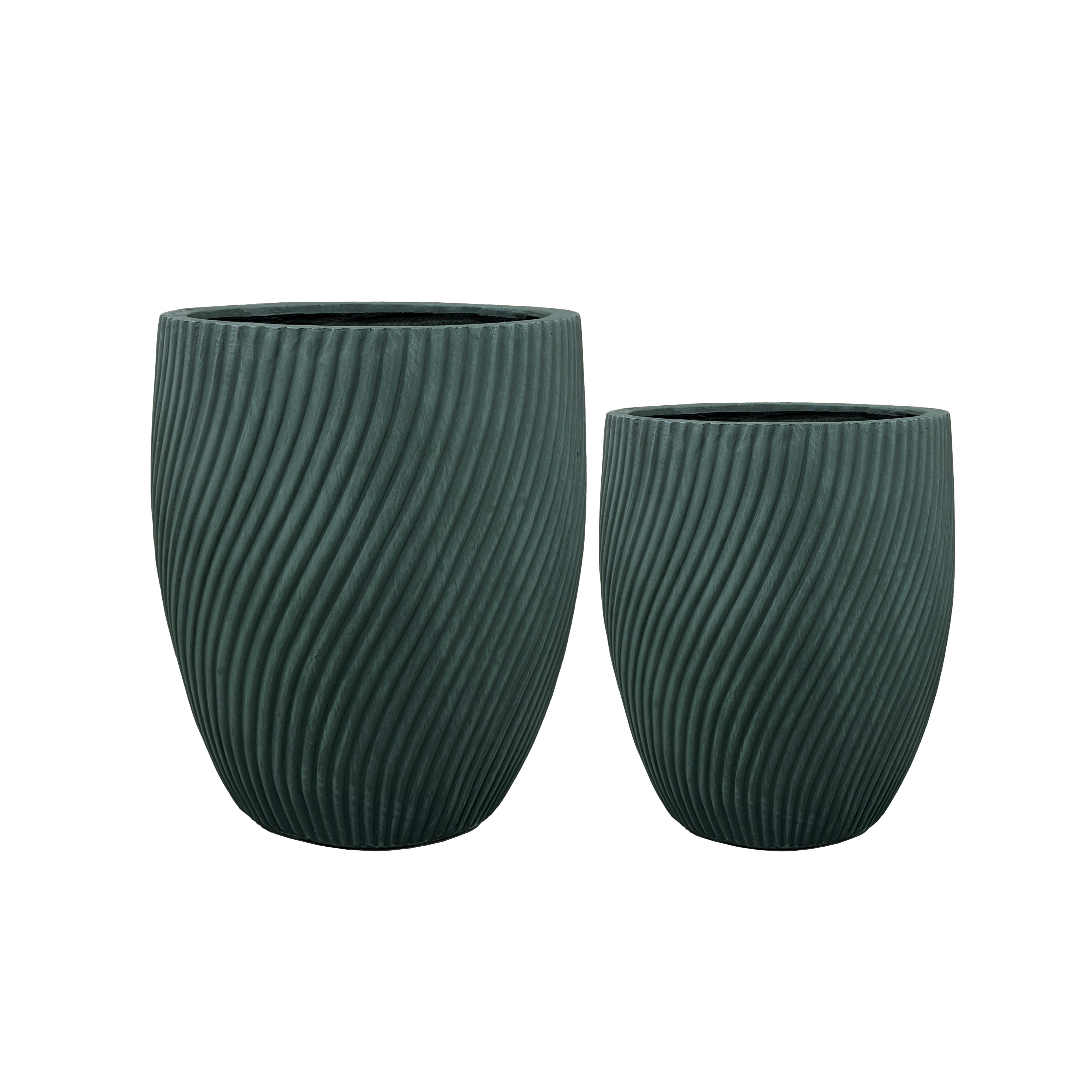 Provencelia SOLSTICE ciemnozielona — doniczka ceramiczna ręcznie wykonywana, mrozoodporna