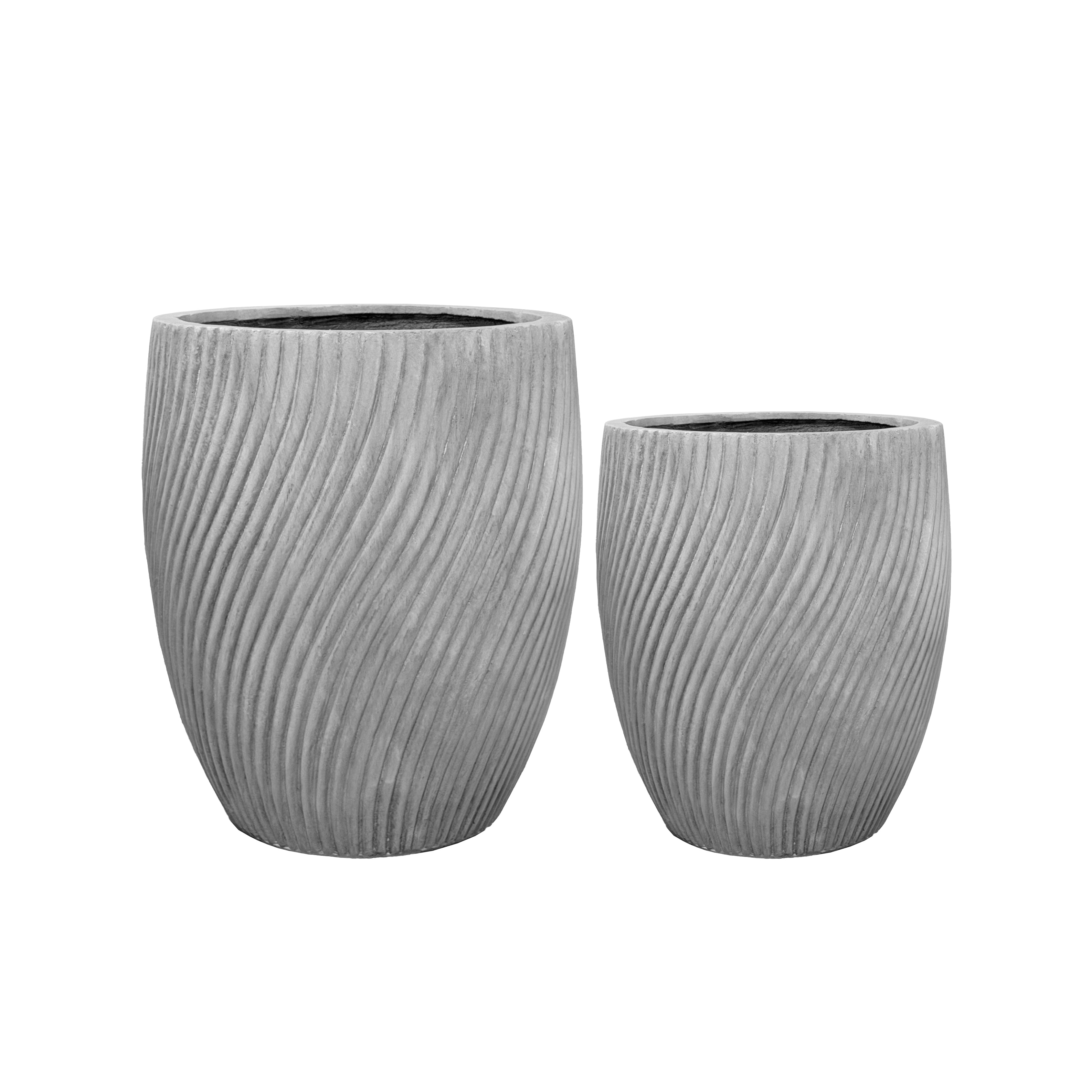 Provencelia SOLSTICE szara — doniczka ceramiczna ręcznie wykonywana, mrozoodporna