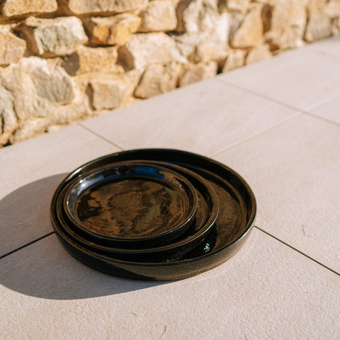 Taca na doniczkę - Czarna