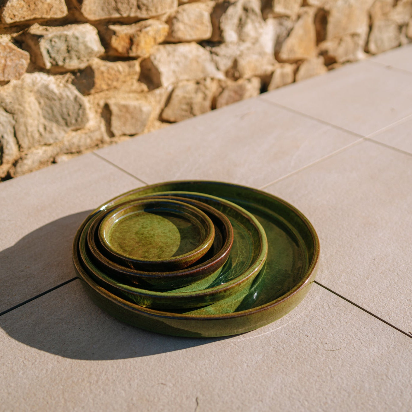 Podmiska pod květináč - Olivově zelená