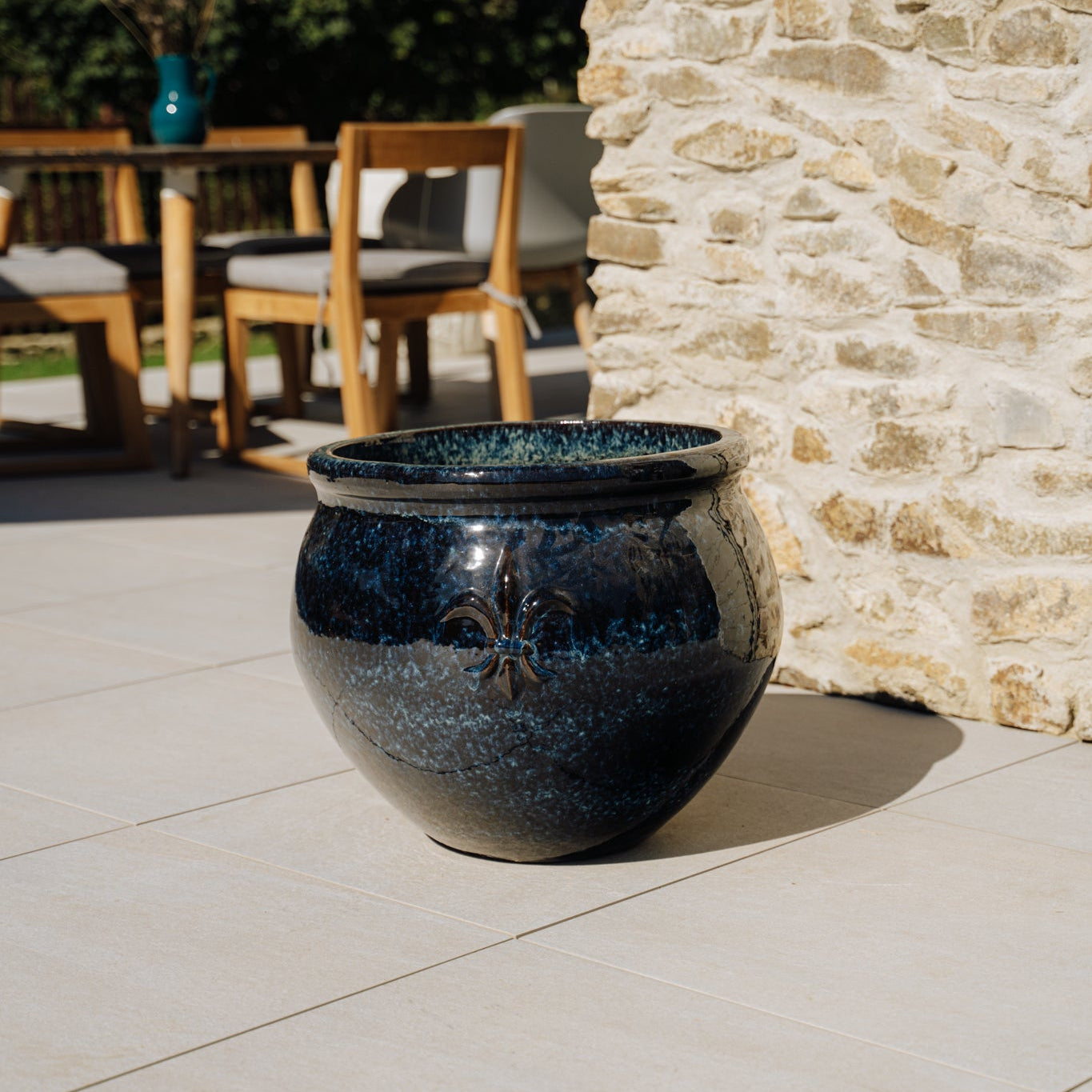 Keramický květináč Clovis - Ledově modrá - Provencelia.cz