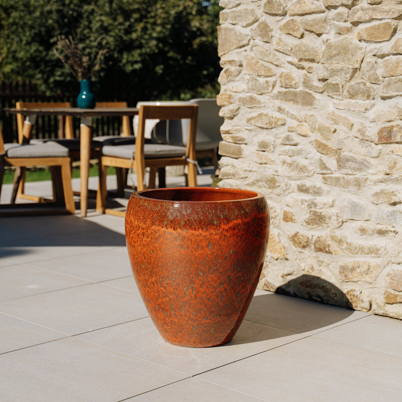 Ceramiczna doniczka LAFONTAINE - Jesienna pomarańcza - Provencelia.cz