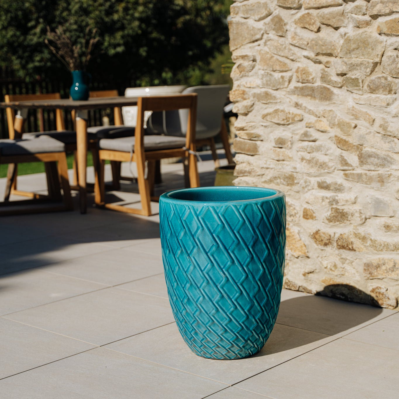 Doniczka ceramiczna Zeus - Turkusowa