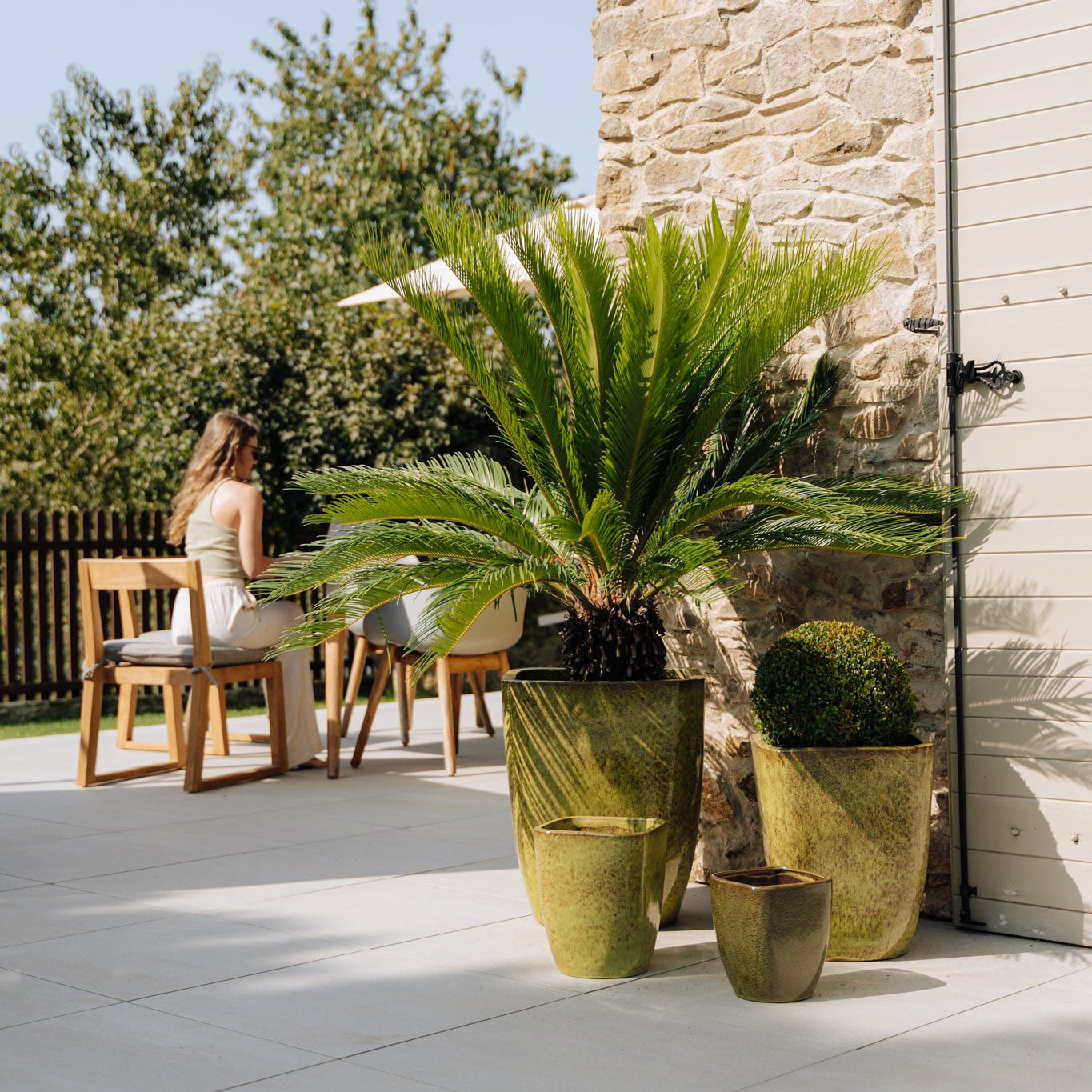 Ceramic flower pot VAUBAN - Autumn green - Provencelia.cz