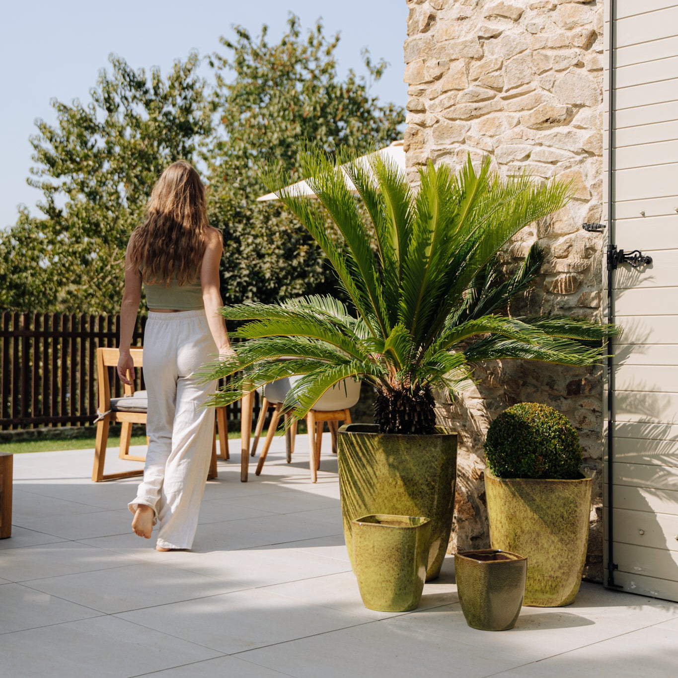 Ceramic flower pot VAUBAN - Autumn green - Provencelia.cz