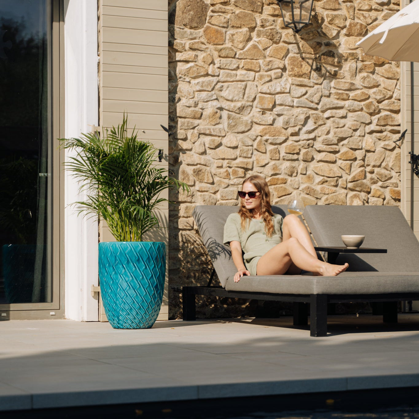 Doniczka ceramiczna Zeus - Turkusowa