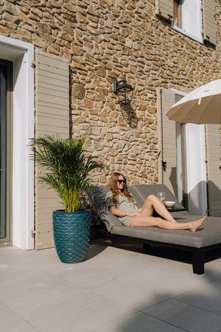 Keramický květináč Atlantis - Ocelově modrá