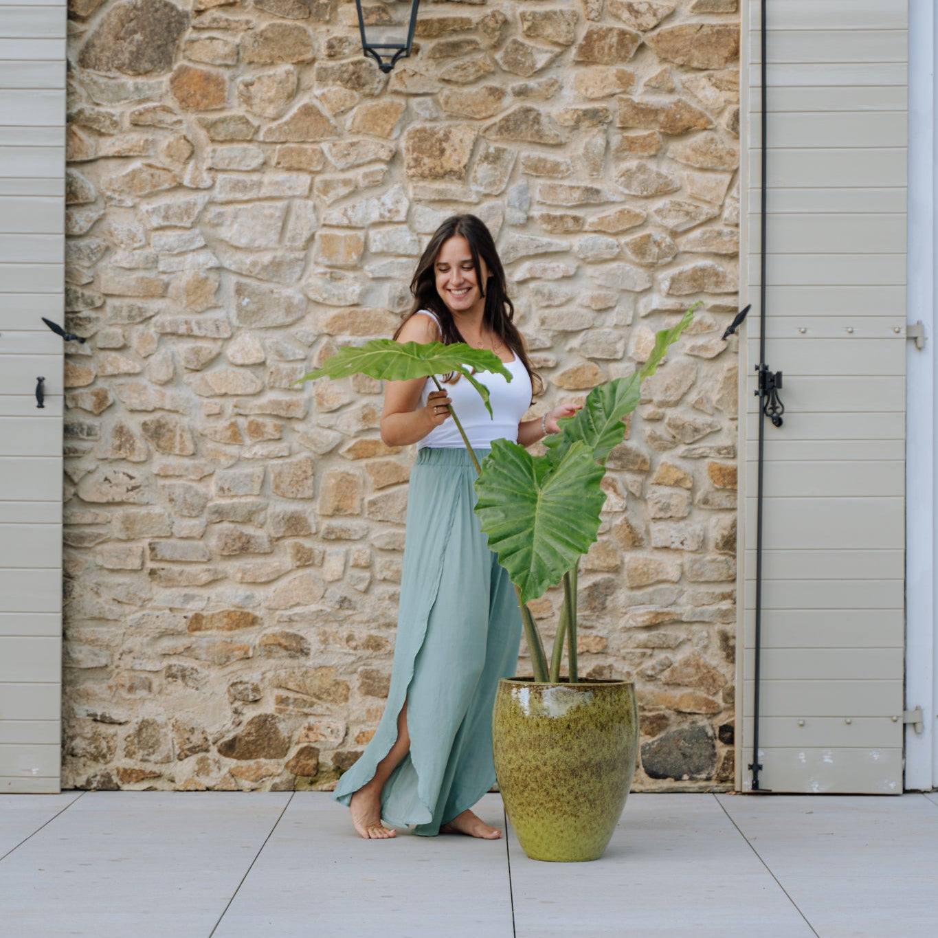 Ceramiczna doniczka LAFONTAINE - Jesienna zieleń - Provencelia.cz