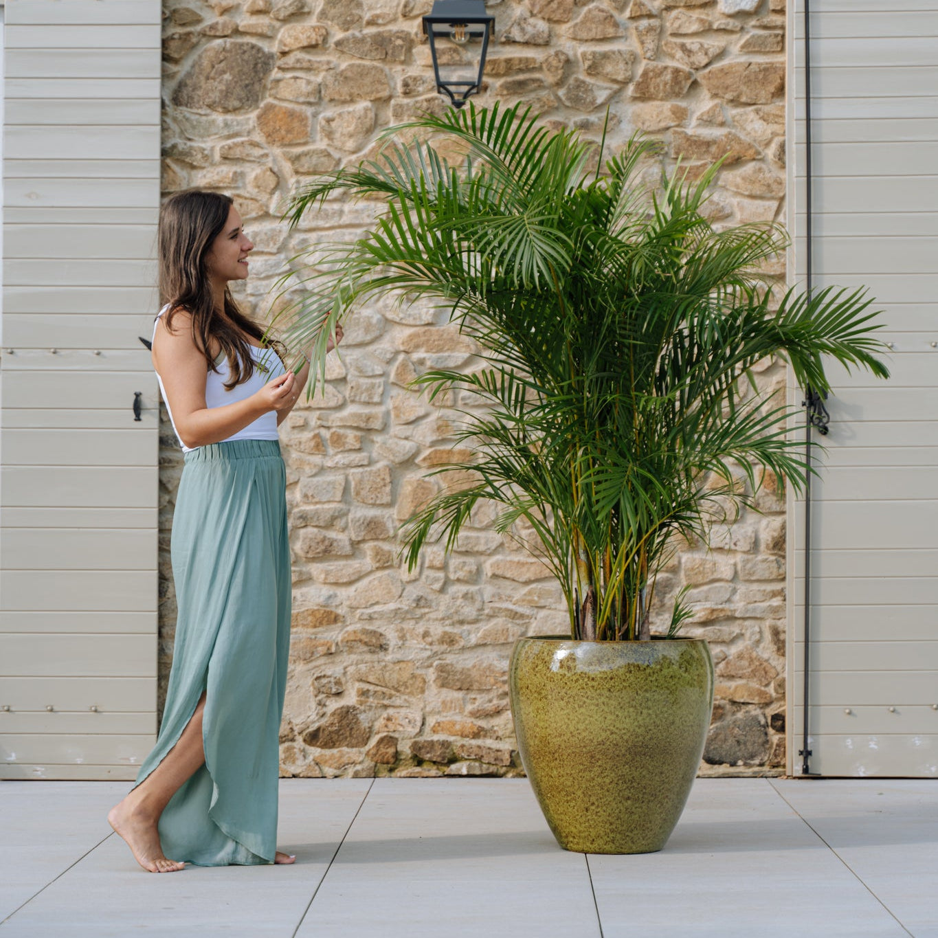 Ceramiczna doniczka LAFONTAINE - Jesienna zieleń - Provencelia.cz