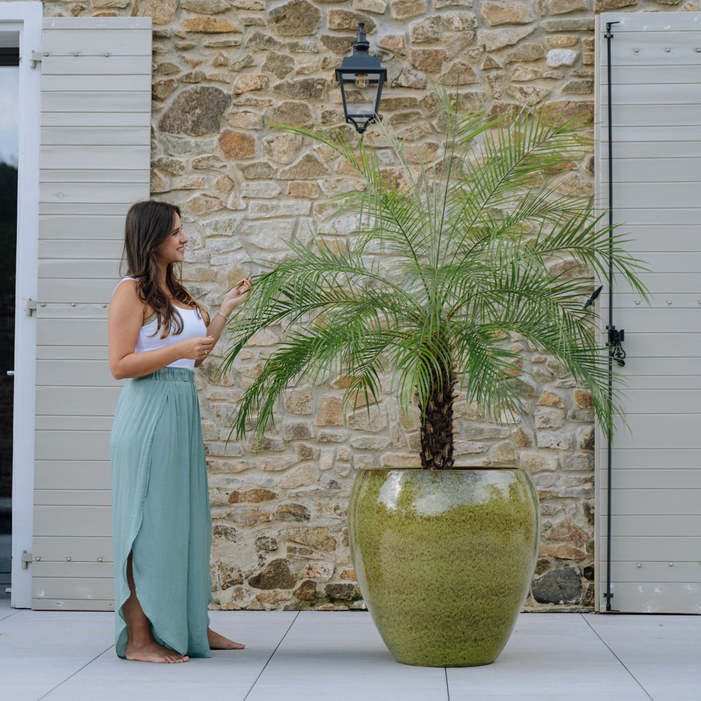 Ceramiczna doniczka LAFONTAINE - Jesienna zieleń - Provencelia.cz