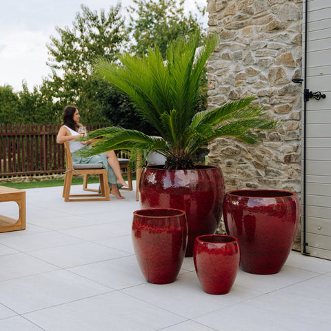 Doniczka ceramiczna LAFONTAINE - Topical czerwona