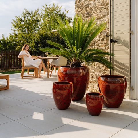 Ceramiczna doniczka LAFONTAINE - Jesienna pomarańcza