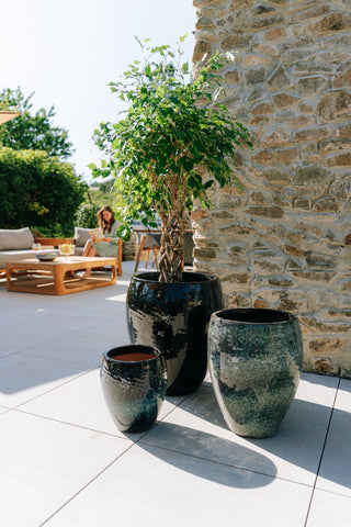 Doniczka ceramiczna Posejdon - lodowo-niebieski