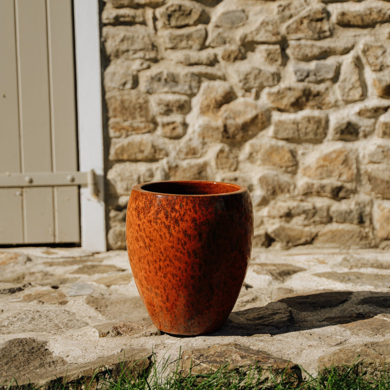 Ceramiczna doniczka LAFONTAINE - Jesienna pomarańcza - Provencelia.cz