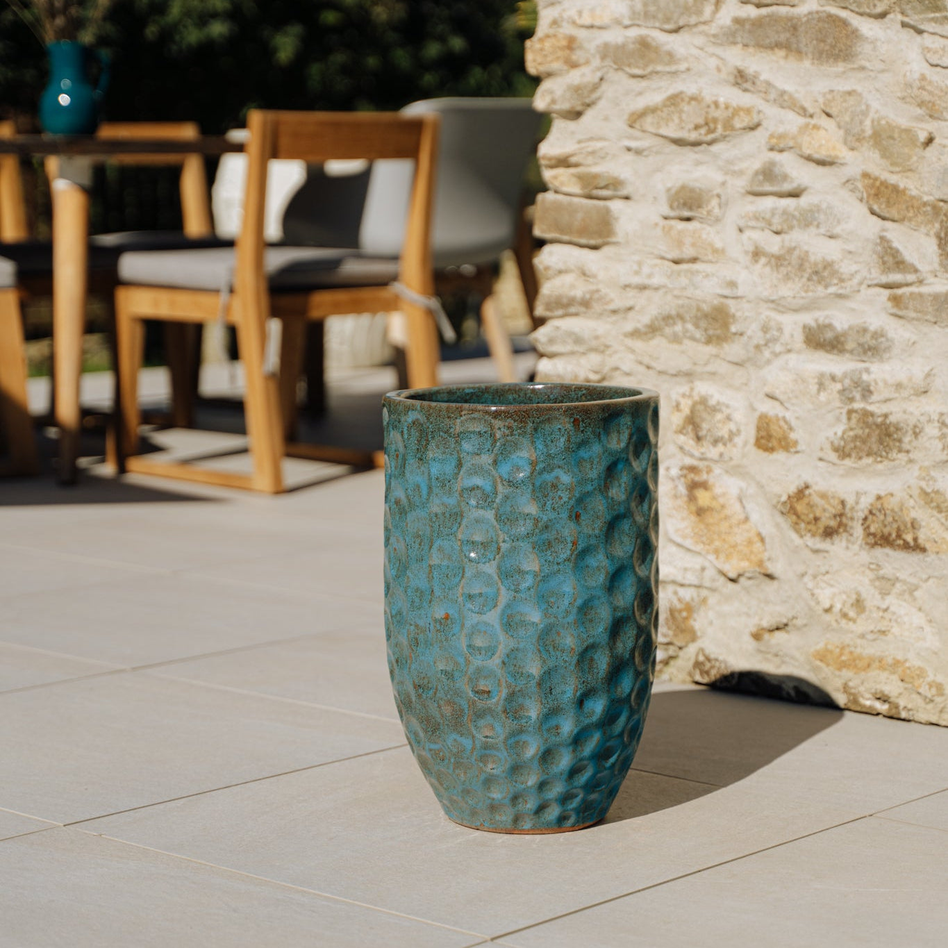 Provencelia MEROVEE Stalowy niebieski – premium ceramiczna doniczka, ponadczasowy design
