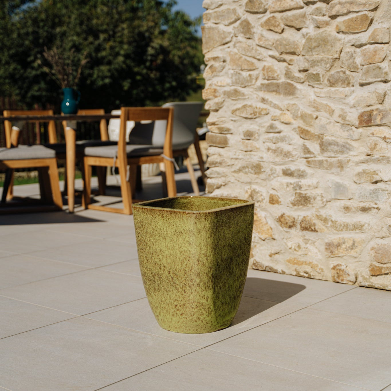 VAUBAN ceramiczna doniczka Jesienna zieleń – odporna na warunki, do wnętrz i na zewnątrz