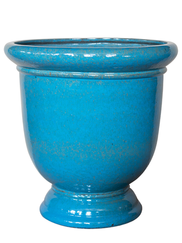 Duża ceramiczna doniczka Titan - stalowo-niebieska