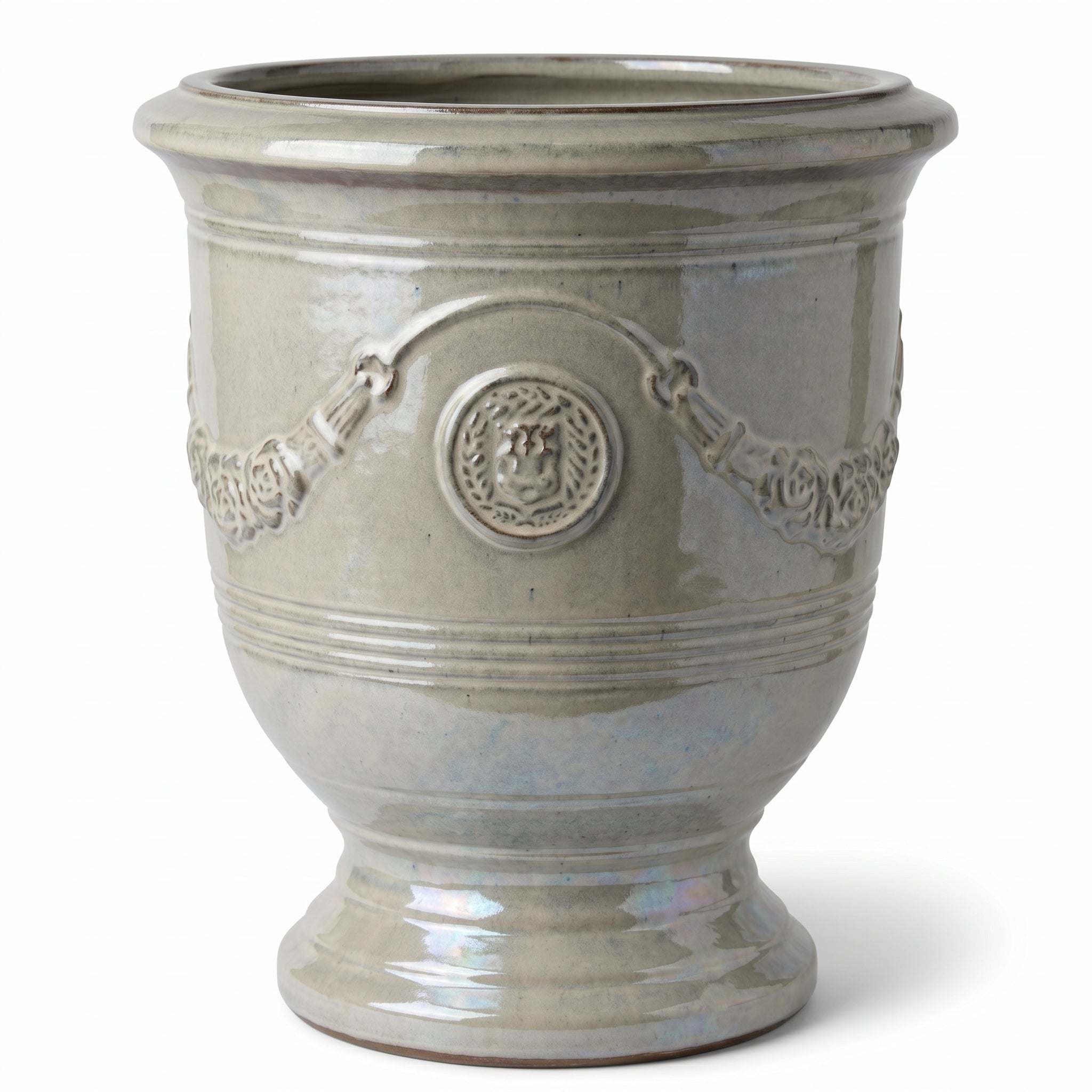 Doniczka ceramiczna RICHELIEU - Perłowa - XXL (58 x 70 cm)
