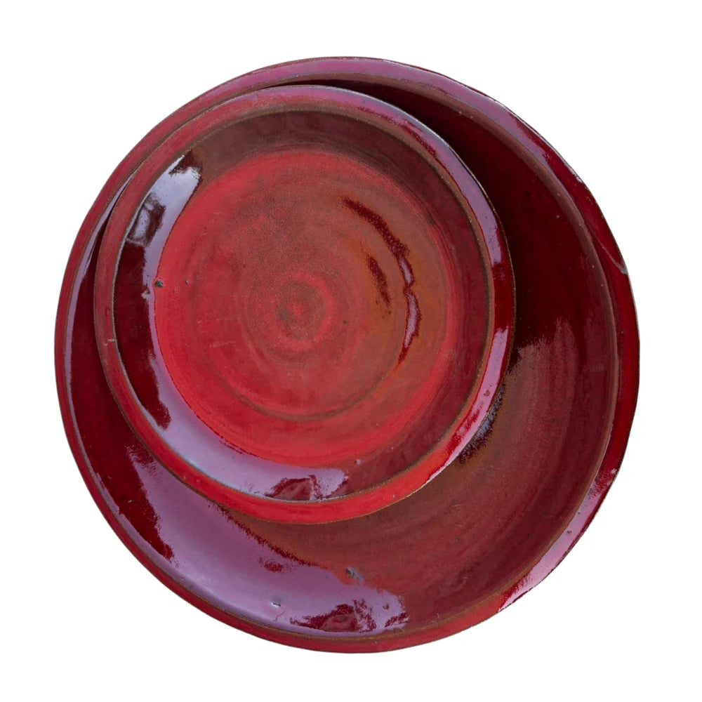 Podmiska pod květináč - Císařska červená se vzorem