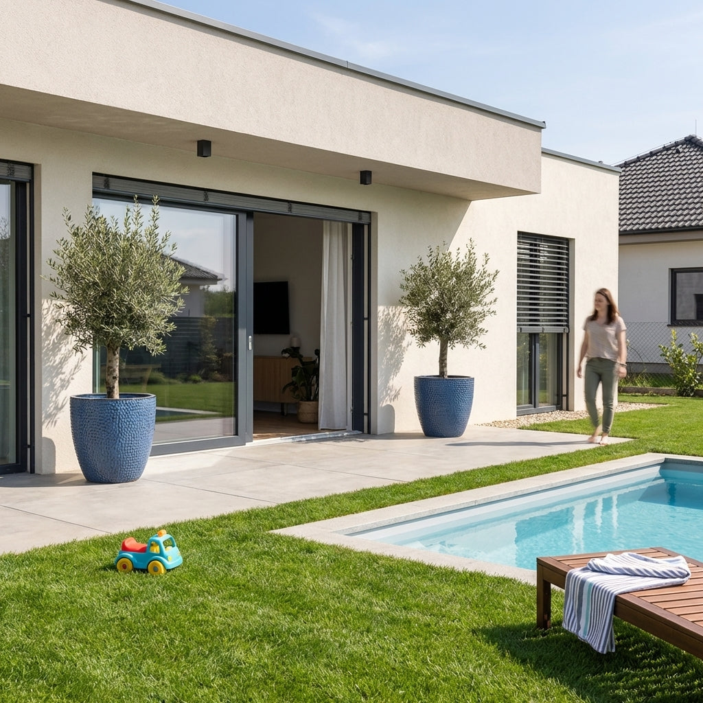 Keramický květináč Cigaline anticky modrý, ručně vyráběný z glazované terakoty