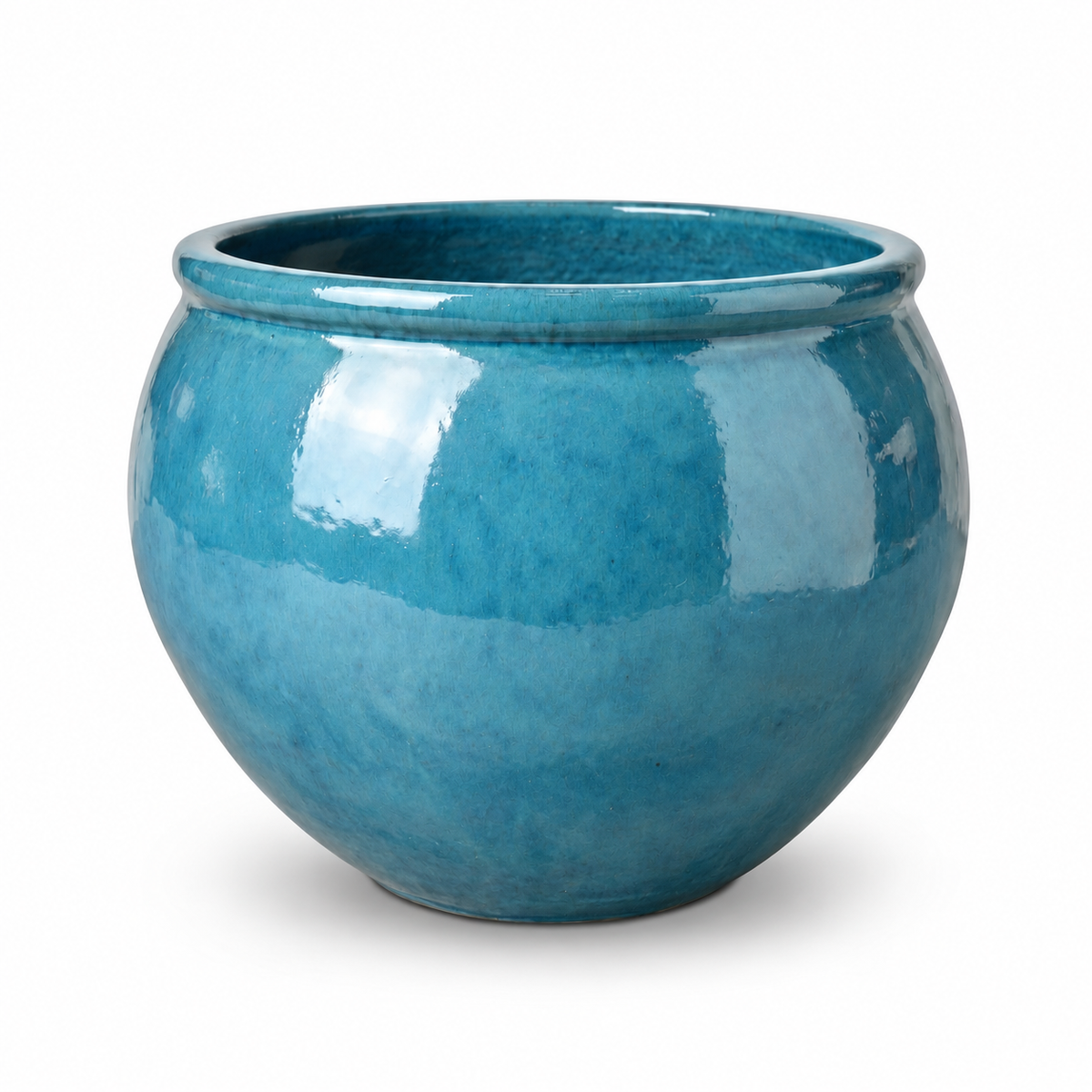 Doniczka ceramiczna Lutece - Lazurowo-niebieska - XL (53 cm x 43 cm)