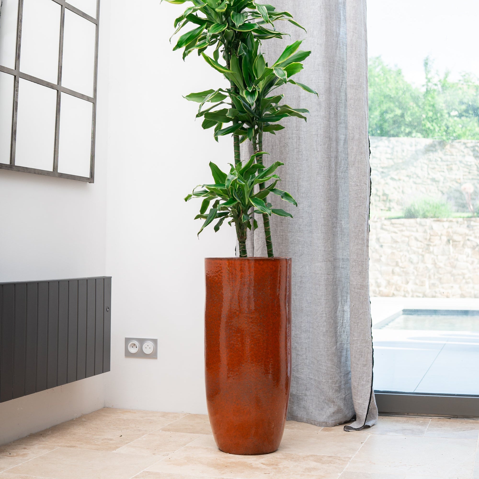 Keramicky květináč Athena - Podzimní oranžová