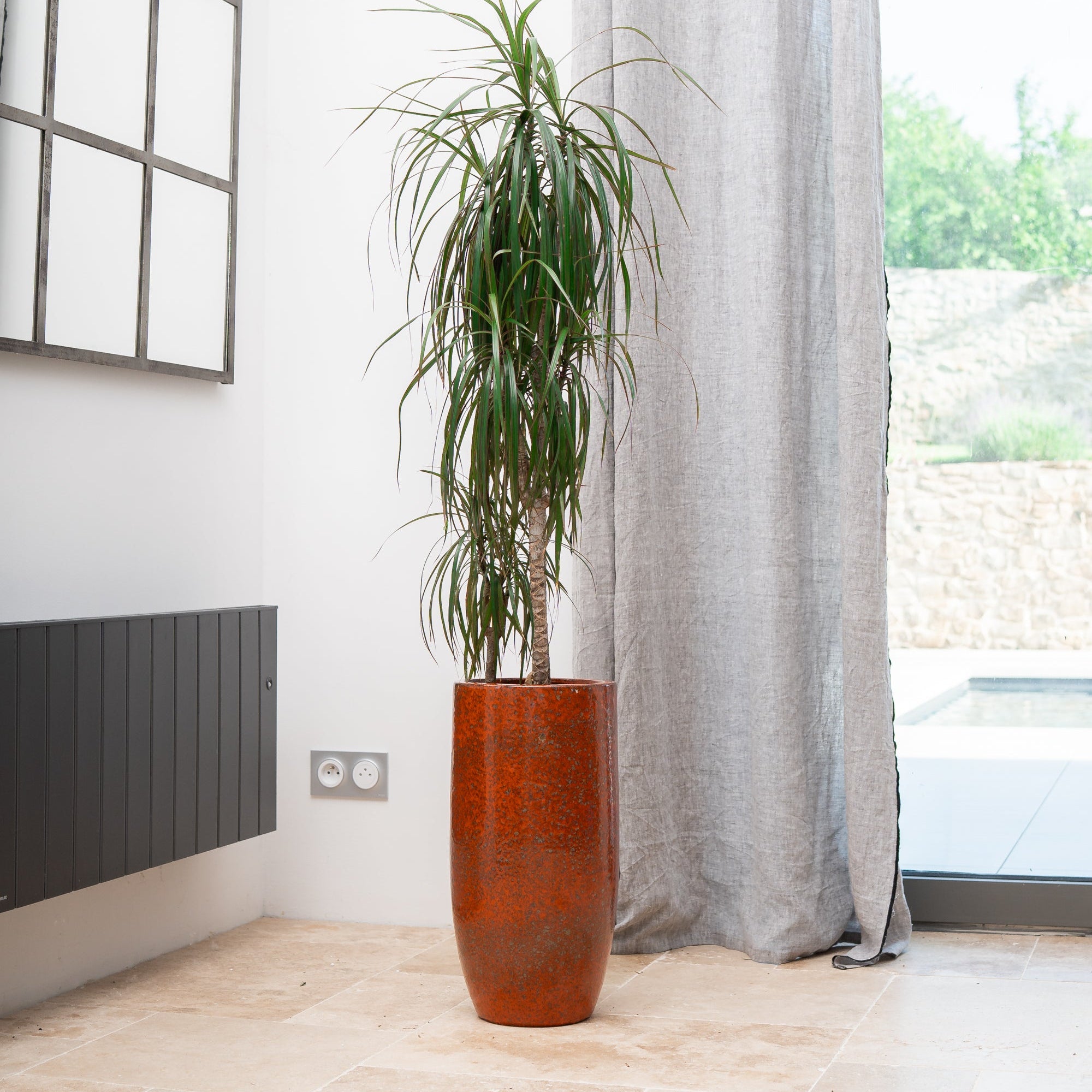 Keramicky květináč Athena - Podzimní oranžová