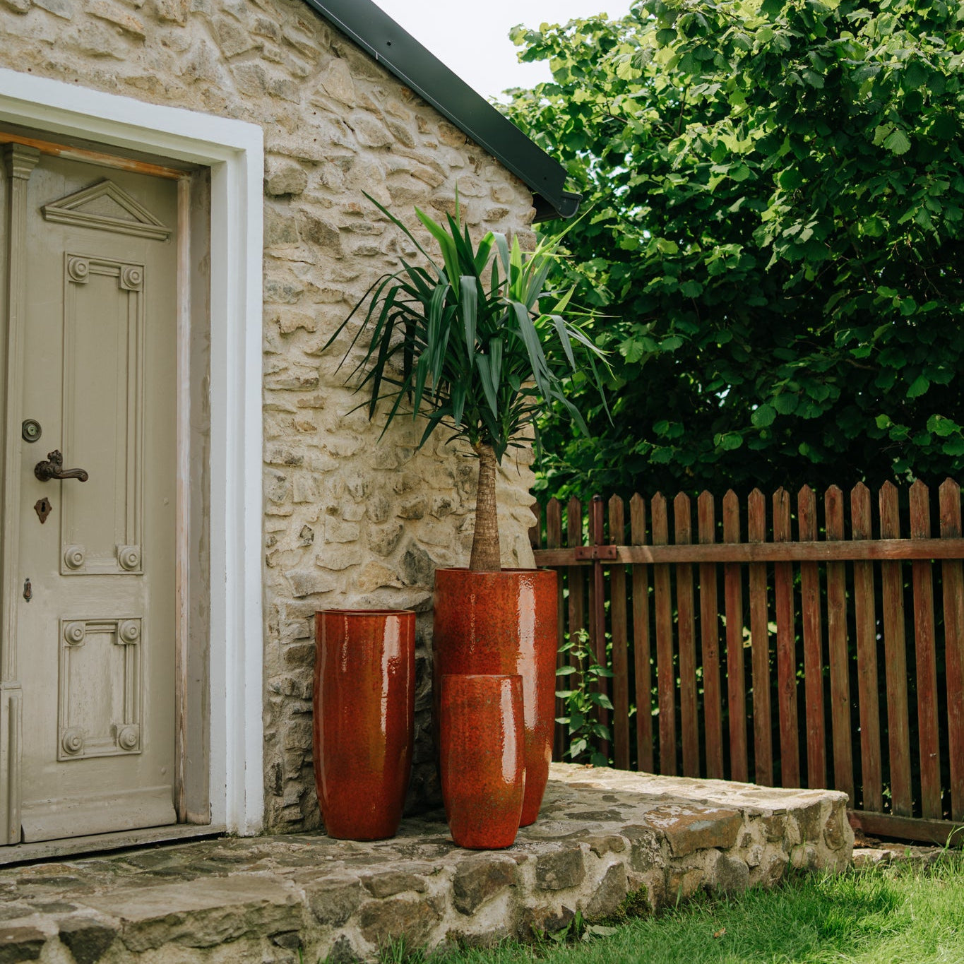 Keramicky květináč Athena - Podzimní oranžová