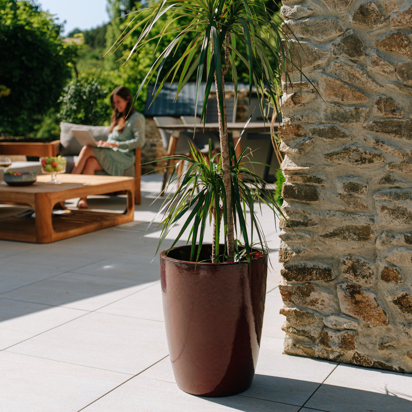 Keramicky květináč Mazarin - Cihlově červená