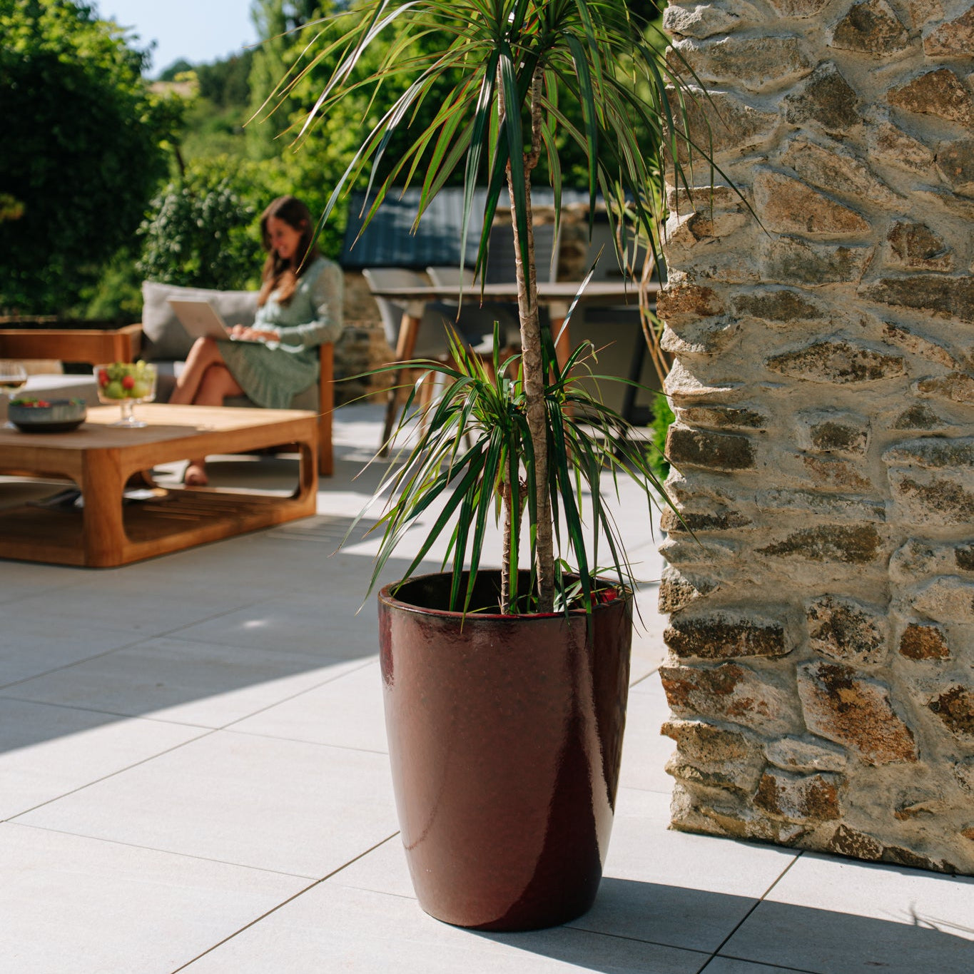 Keramicky květináč Mazarin - Cihlově červená