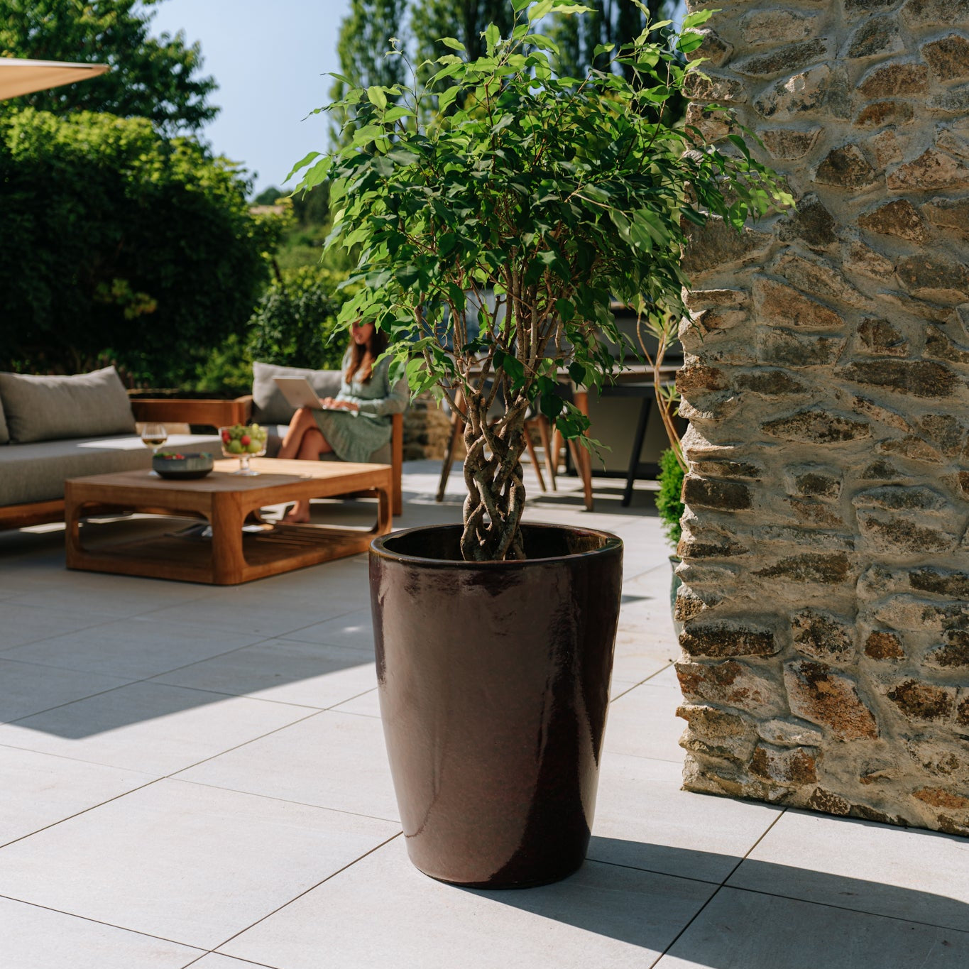 Keramicky květináč Mazarin - Cihlově červená