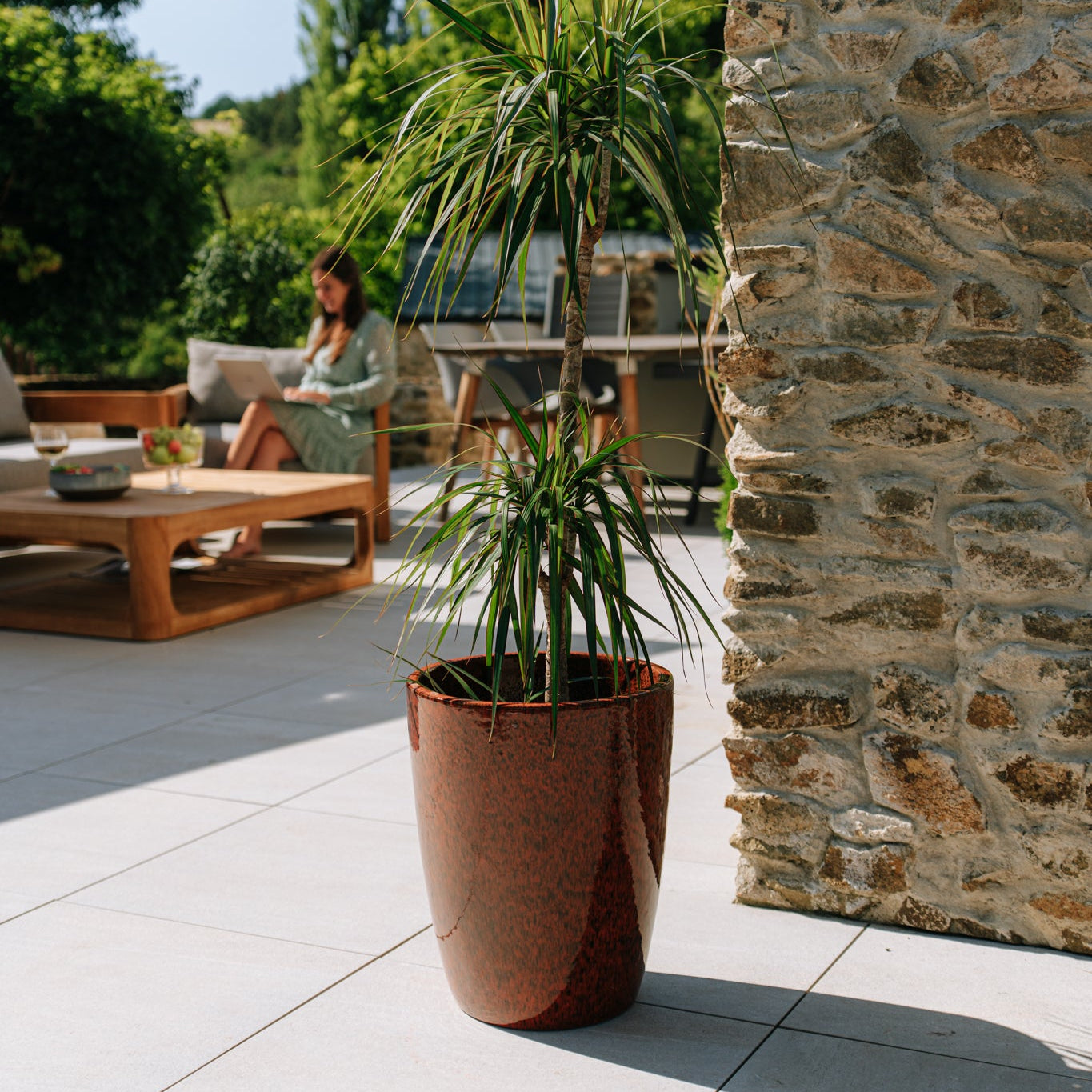 Keramicky květináč Mazarin - Tropická oranžová