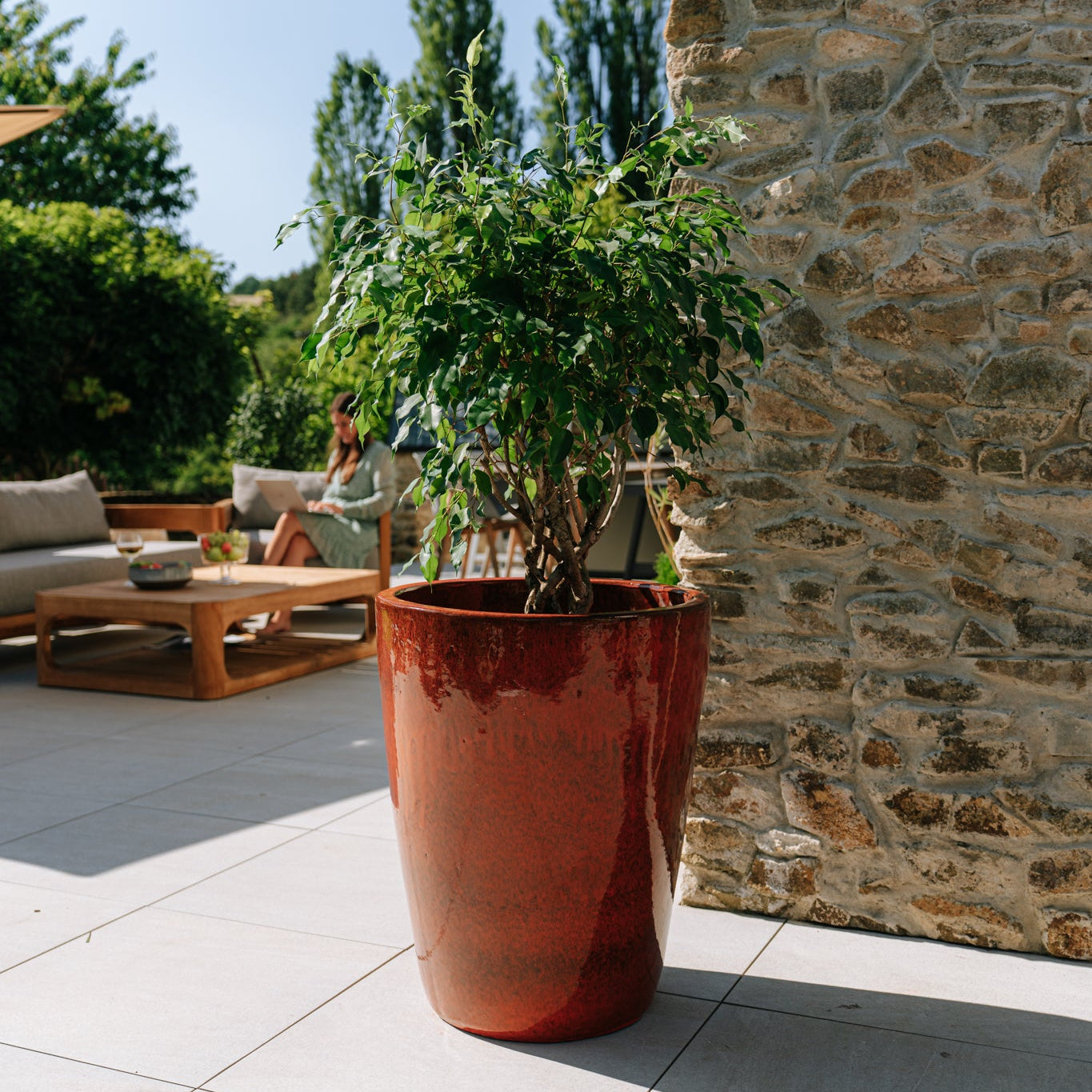 Keramicky květináč Mazarin - Tropická oranžová