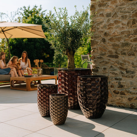 Keramický květináč MEROVEE - Cihlově červená