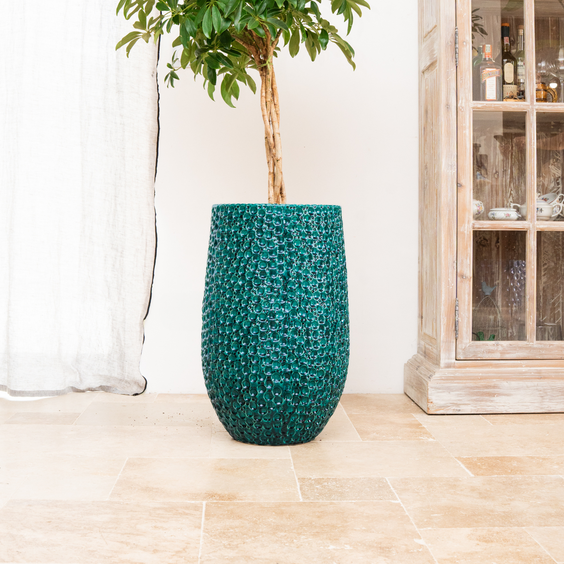 Ceramiczna doniczka Paryż - Ciemnozielona