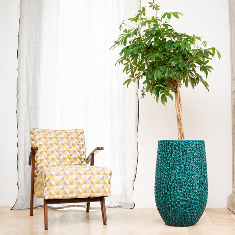 Ceramiczna doniczka Paryż - Ciemnozielona