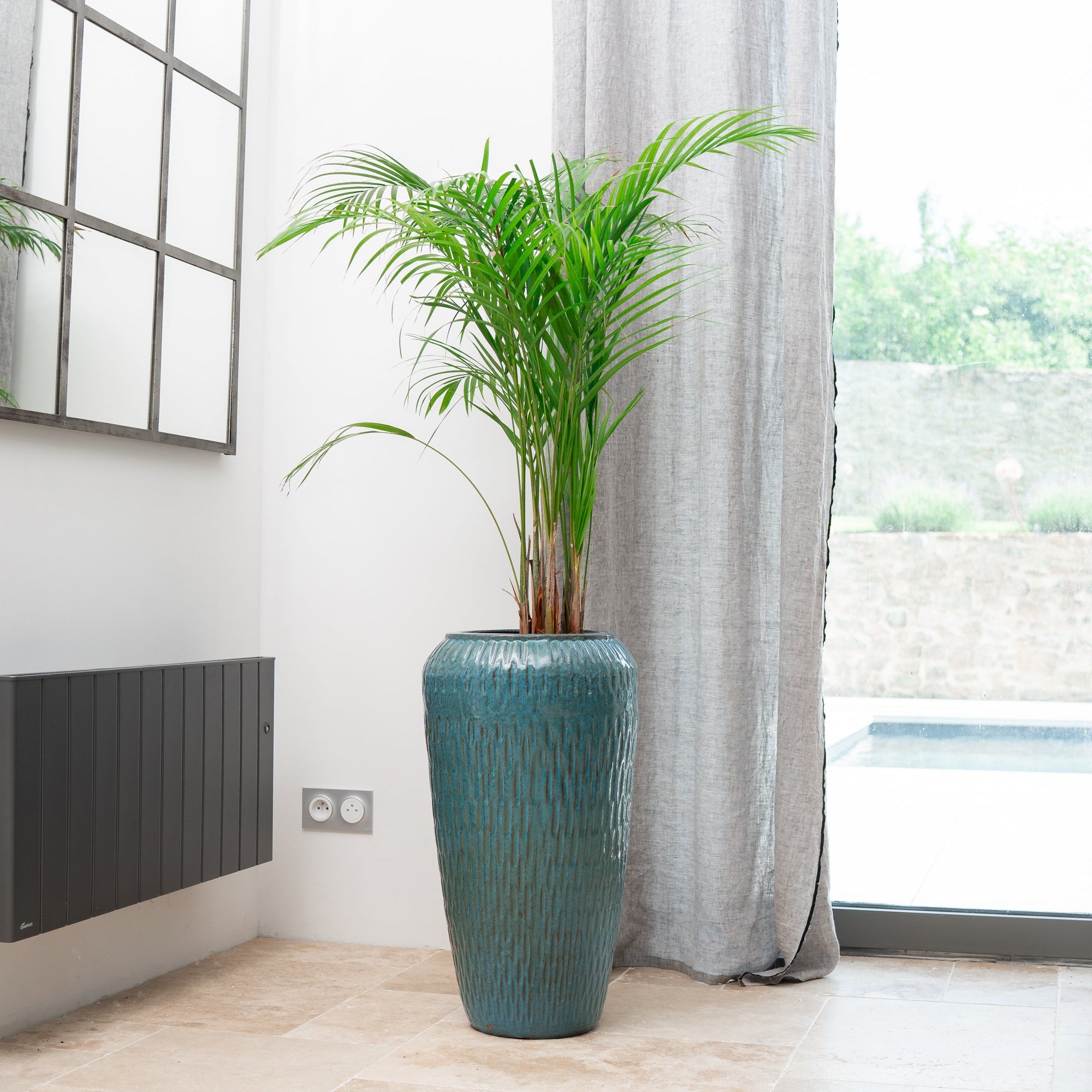 POMPADOUR ceramiczna doniczka Stalowy niebieski – odporna na warunki, do wnętrz i na zewnątrz