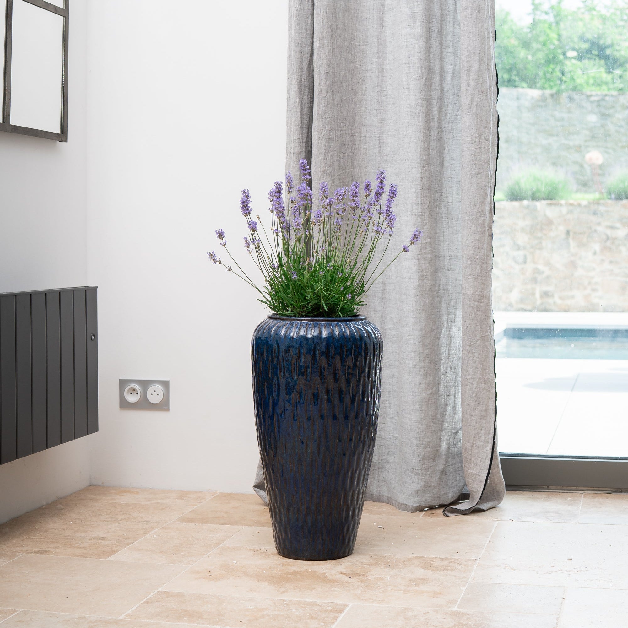 Keramický květináč Pompadour - Mořsky modrá