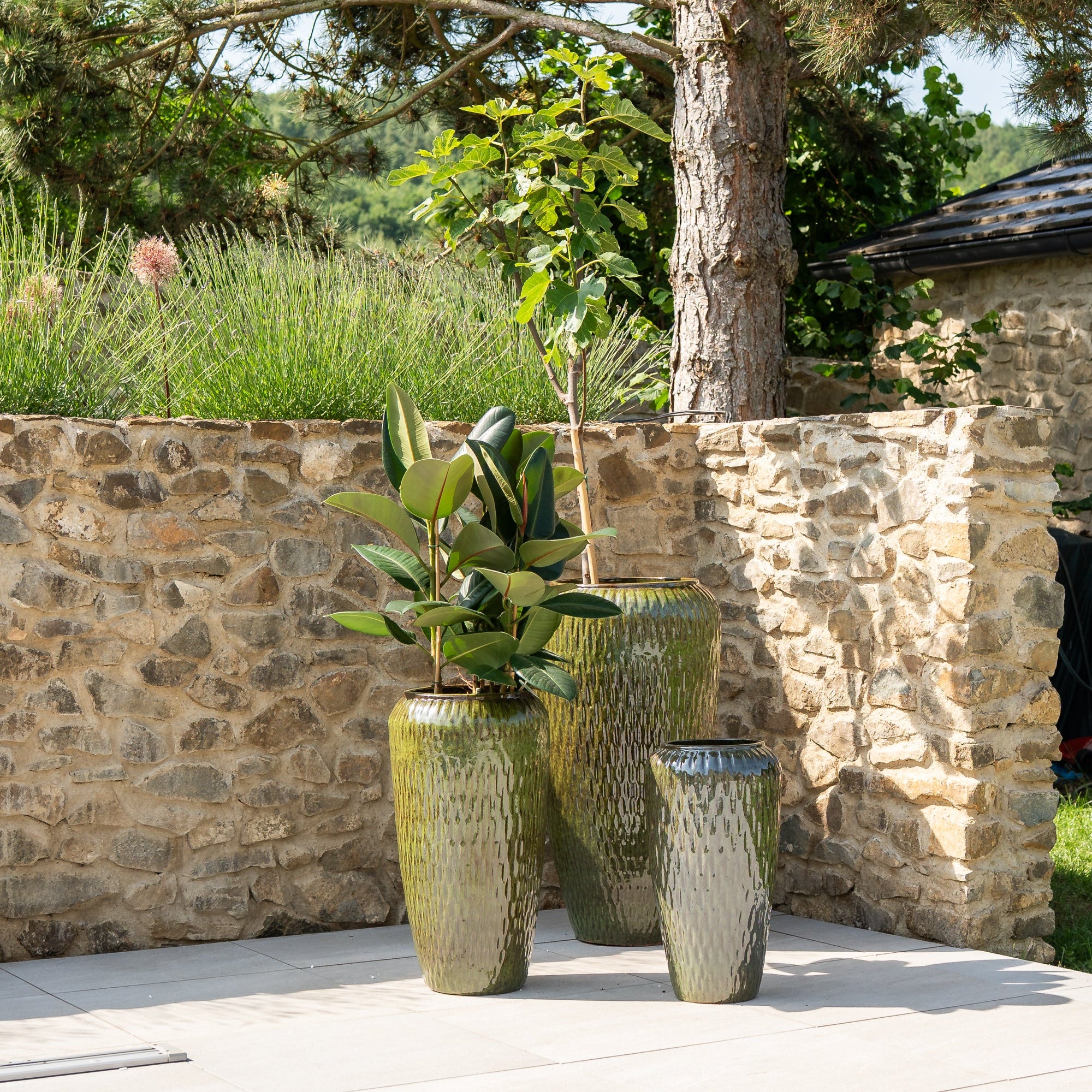 Doniczka ceramiczna Pompadour - Tropikalna zieleń